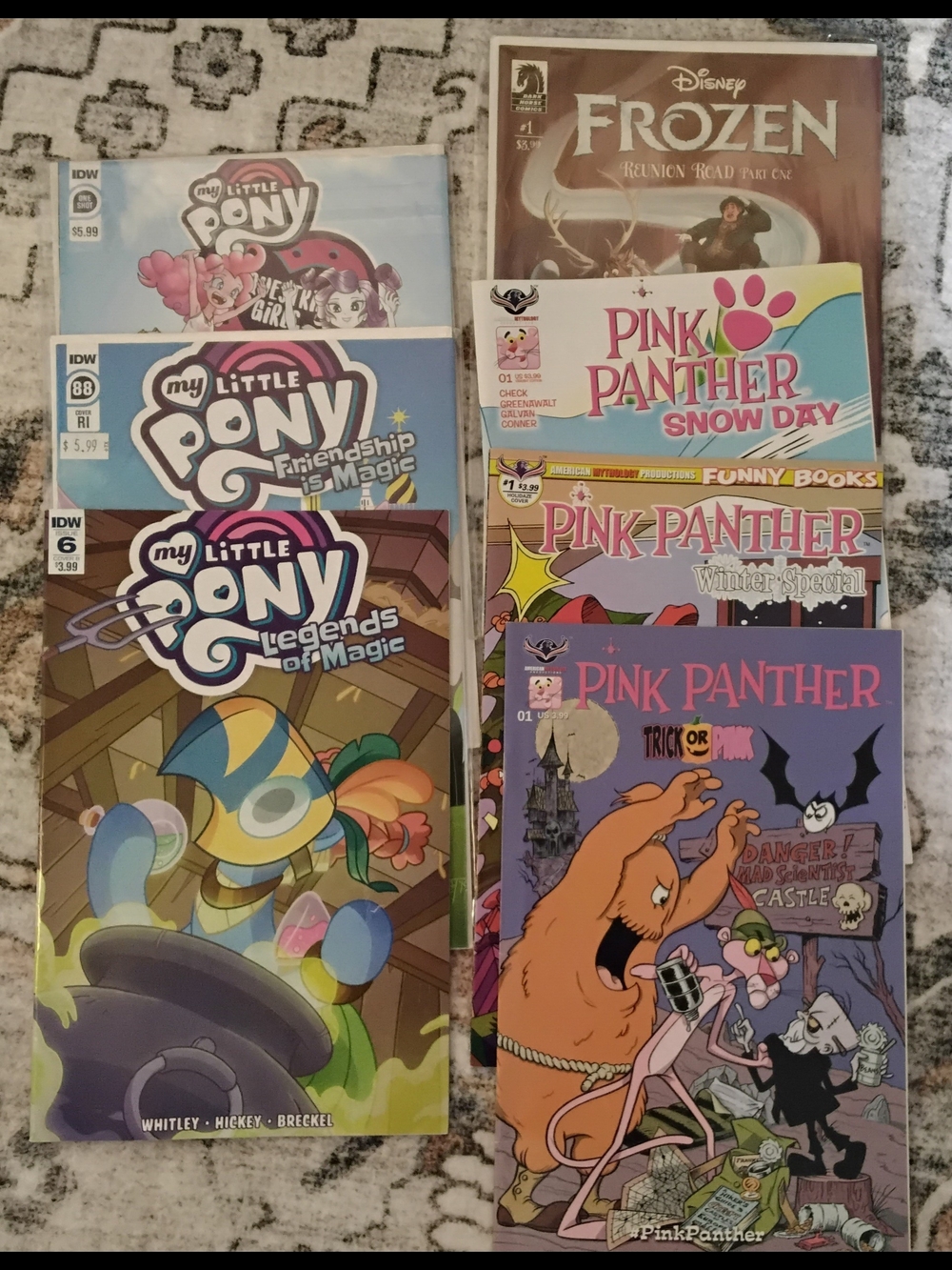 Girl's Comic Books. My Little Pony, Pink Panther And Frozen